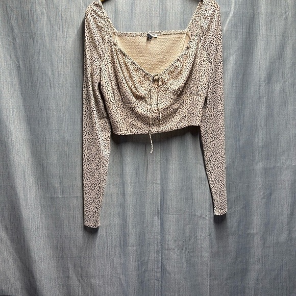 American Eagle Long Sleeve Leopard Print crop top size XL - Picture 2 of 6